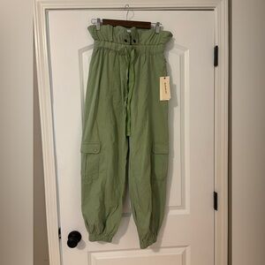 NWT Blue Velvet Sage Green Cargo  Trousers